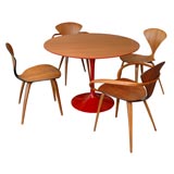 Vintage Saarinen Tulip Table with 4 Cherner Chairs