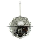 Chrome Globe Light with Murano Glass