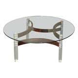 Lucite and Rosewood Coffee table