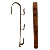 Pair of Leather hooks in the style of  Jacques Adnet