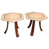 Pair of Travertine Side Tables by Harvey Probber