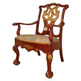 Decorative 19th Century Red and Gilt Chairs