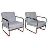 Chrome Frame Chairs (See Matching Three-seat Sofa)