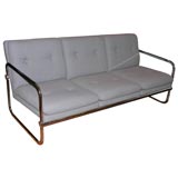 Chrome Frame Three-seat Sofa (See Matching Armchairs)