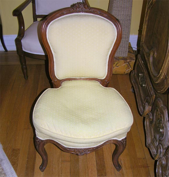 French Matched Set of 4 Louis XV Walnut Chairs For Sale