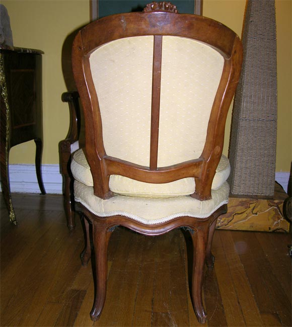 Matched Set of 4 Louis XV Walnut Chairs For Sale 4