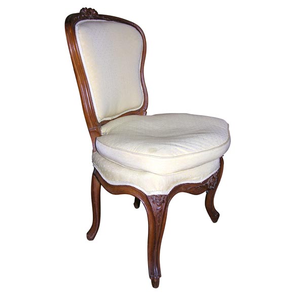 Matched Set of 4 Louis XV Walnut Chairs For Sale