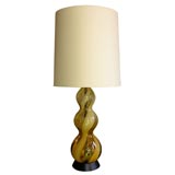 Gold and white swirl gourd shaped Murano lamp