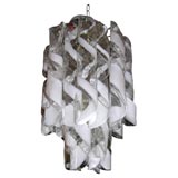 Small White Mazzega Glass Chandelier