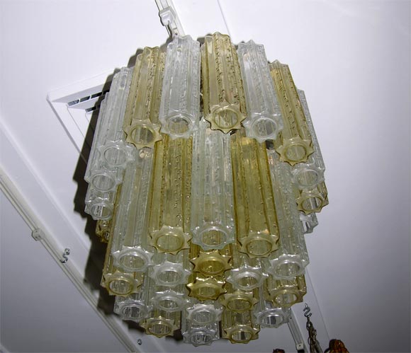 Venini Champagne & Clear Glass Chandelier
