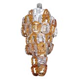 Mazzega Amber and Clear link Chandelier