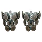Pair of Smoke Disc Sconces
