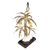 Hand-Welded French Metal Palm Tree Lamp