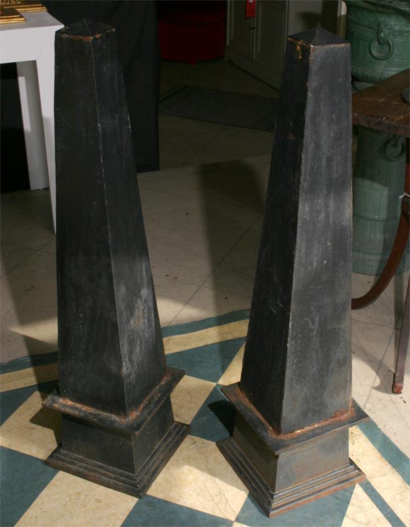 Pair Iron obelisks