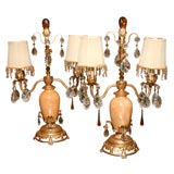 Pair Two Arm Lamps