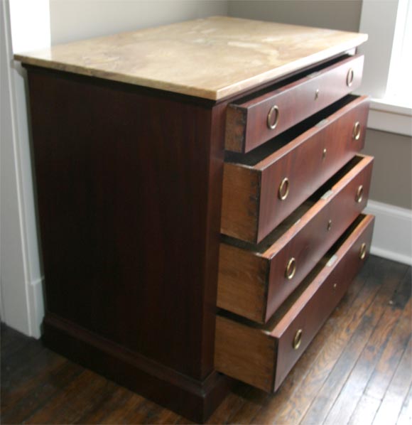 Four-Drawer Marble-Top Chest In Good Condition For Sale In Hudson, NY