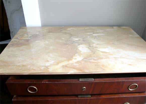 19th Century Four-Drawer Marble-Top Chest For Sale