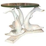 Antique Pair of Bronze Dolphin Tables