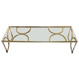 Glass and Nickel Cocktail Table