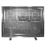 Original 1950s Aluminum Panel Fire Screen