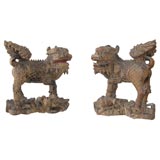 A  Magestic Pair of Chinese Qilns (Temple Guardians)
