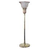 A Three Metal Art Deco Torchiere Table Lamp