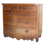 Antique A Mahogany Bow Fronted Chest  Of Draws