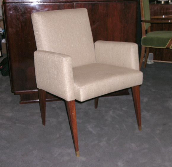 Pair of Upholstered Armchairs by Leleu