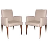 Pair of Upholstered Armchairs by Leleu
