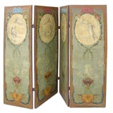 Antique French 4  Panel Screen