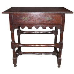 Choice 17th c. Single Drawer Stretcher Base Table Antique Choice 17th c. Single Drawer Stretcher Base Table