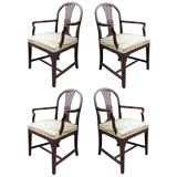 Late 18th c. Set of Four Gaming Chairs