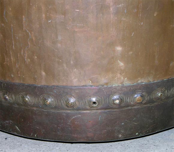 19th Century Large Scale Hand Hammered Copper Cauldron