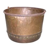 Antique Large Scale Hand Hammered Copper Cauldron
