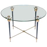 #3121 Leleu Round Glass Coffee Table