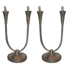 Ein Paar französische Art-Déco-Tischlampen von Christofle
