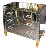 1940's French Mirrored Dresser with Lucite Handles