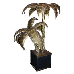 1960's French Metal Palm Tree Floor Lamp