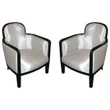 pair of black lacquered chairs