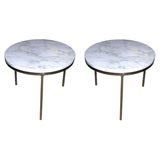 Pair of Hard Edge Round Occasional Tables by Nicos Zographos