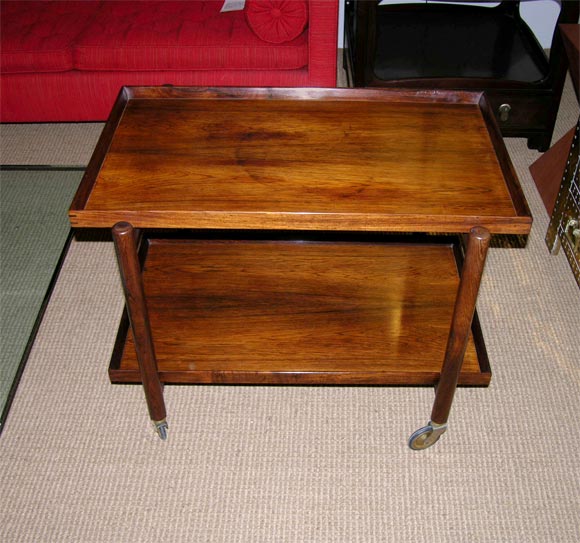 Danish Rosewood Serving Trolley by Poul Hundevad For Sale 3