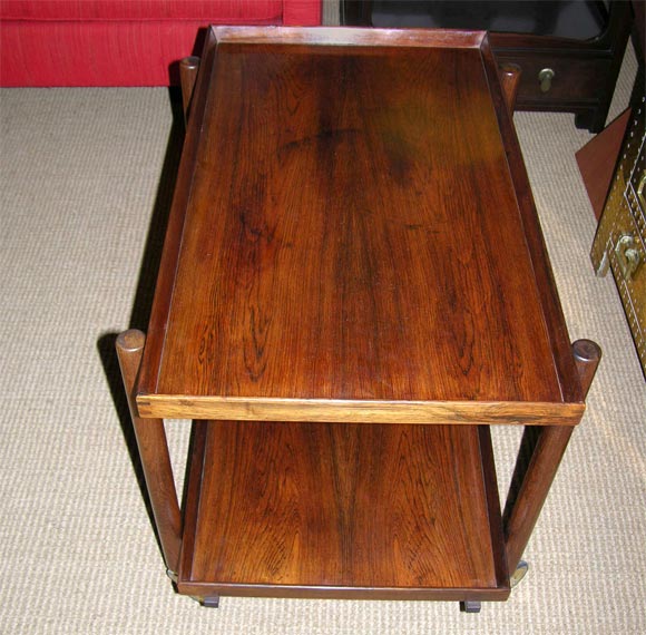 Mid-20th Century Danish Rosewood Serving Trolley by Poul Hundevad For Sale