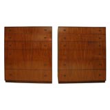 Pair Of High Boy Dressers By Milo Baughman for Directional