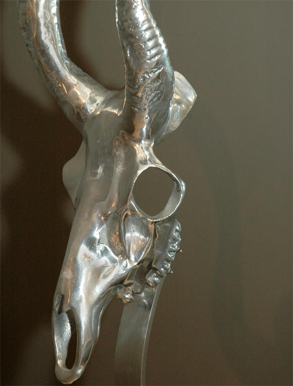 Late 20th Century Arthur Court Aluminum Kudu Skull