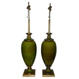 SPECTACULAR PAIR OF LARGE URN LAMPS