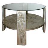 SPECTACULAR CARVED BAMBOO COFFEE TABLE BY JAMES MONT