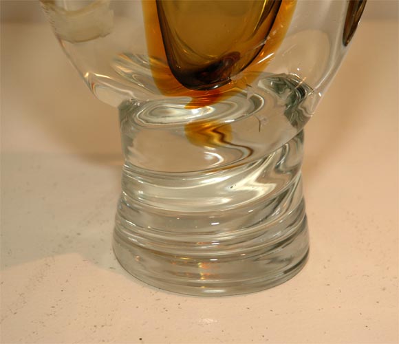 Seguso Murano Art Glass Vase For Sale 1