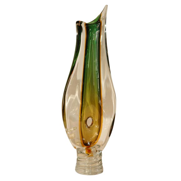 Seguso Murano Art Glass Vase For Sale