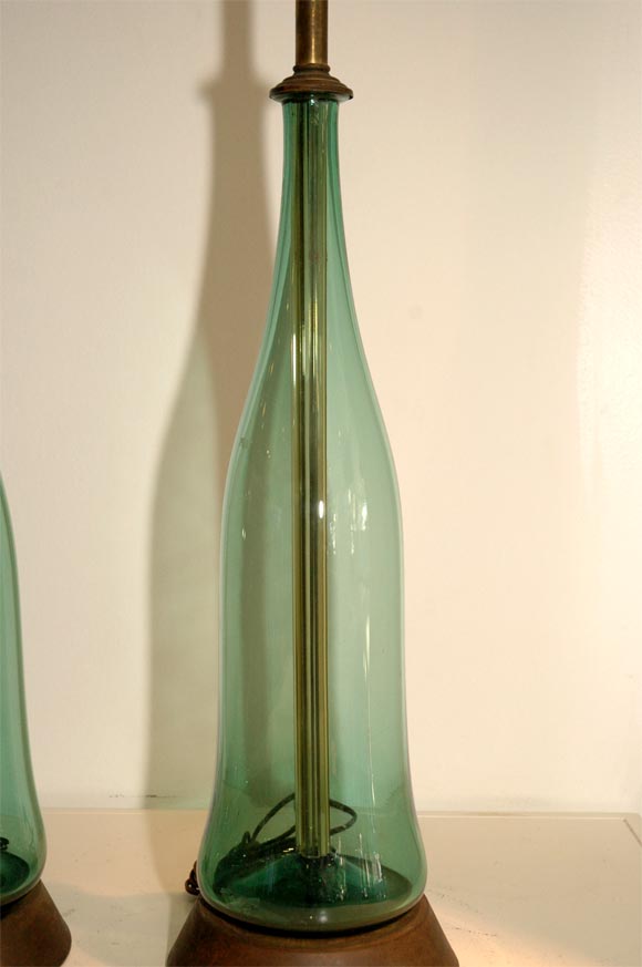 Pair of  Glass Lamps