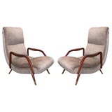 A Pair of  italian late 40
s lounge chairs attr carlo mollino